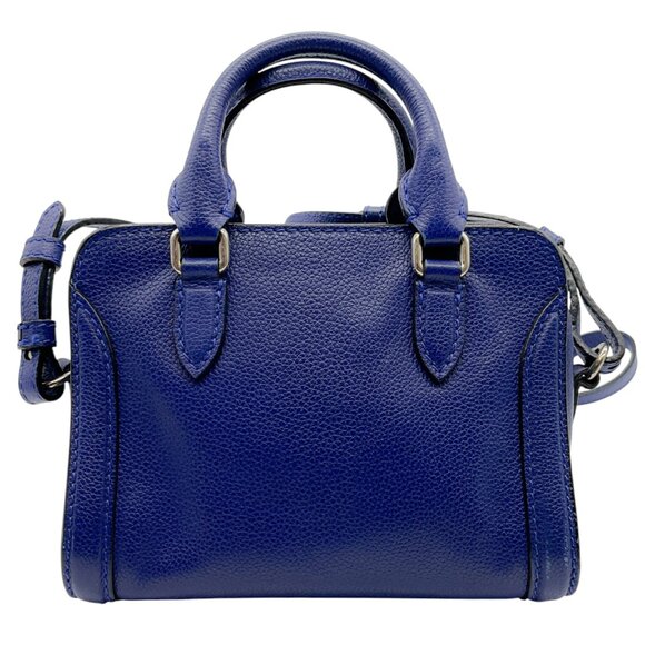 Alexander McQueen Blue Leather Mini Padlock Two Way Bag - Picture 3 of 10